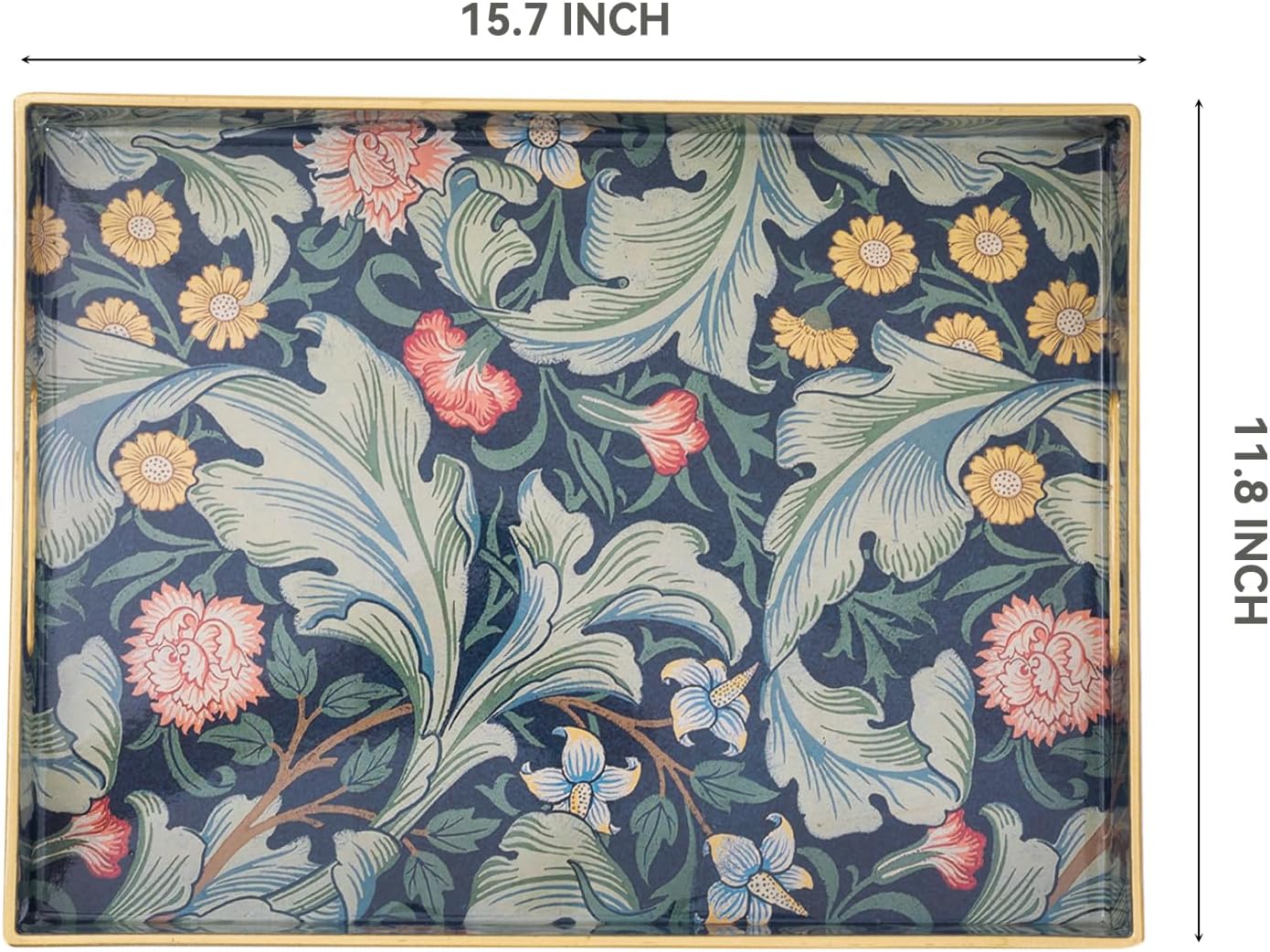 Coffee Table Trays for Living Room Serving Tray with Handles, Modern Large Tray for Ottoman Coffee Table